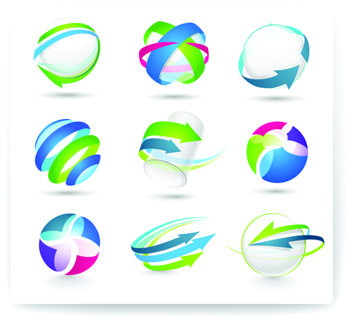 Modern 3D logos design elements vector 02 modern logo elements element   