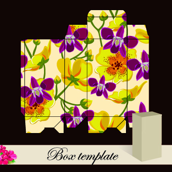 Floral Box template vector 05 template vector template floral box   