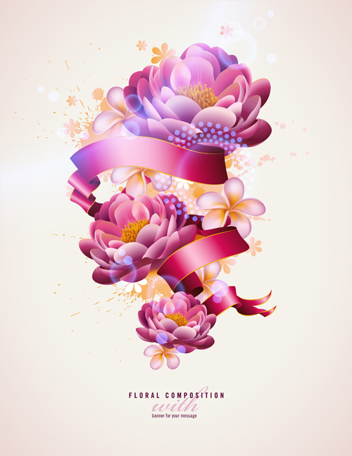 Beautiful Flowers elements background vector 05 flowers flower elements element   