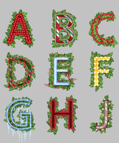 Plant alphabet vector material plant free alphabet   