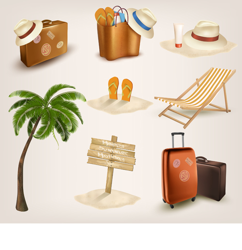 Different travel elements icons vector travel icons icon elements element   