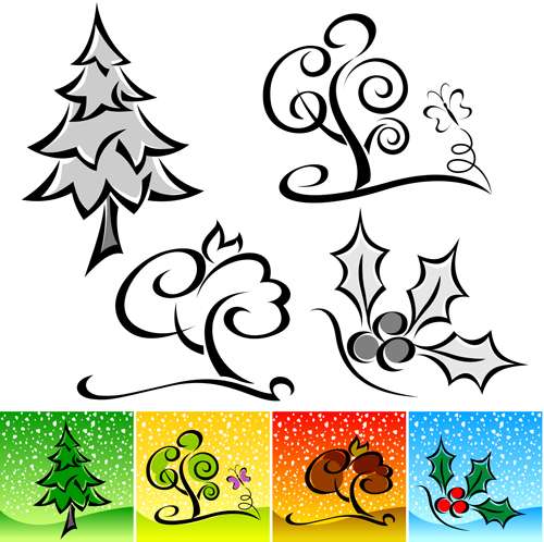 Drawing cute tree vector graphics 05 tree drawing cute   