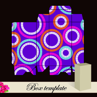 Floral Box template vector 03 template vector template floral box   