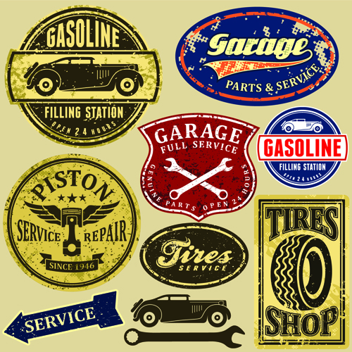 Different Car Service Labels vector 02 service labels label different car   