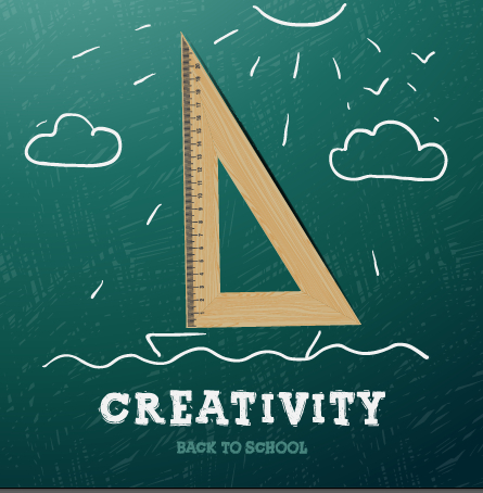 Creativity school design vector background 02 Vector Background school creativity   