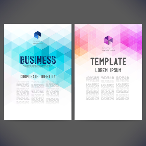 Geometric shapes business cover templates graphics 03 templates Geometric Shapes cover business   