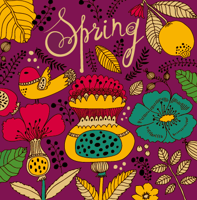 Cartoon spring tropical pattern background 03 tropical spring pattern background pattern cartoon background   