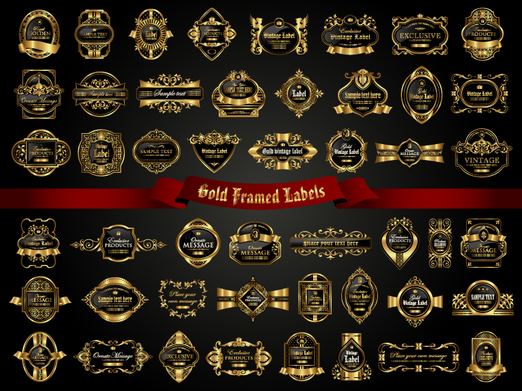 Classical golden labels luxury vector 02 luxury labels golden classical   