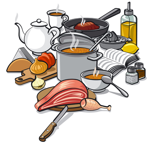 Cooking food design elements vectors 07 food elements design cooking   