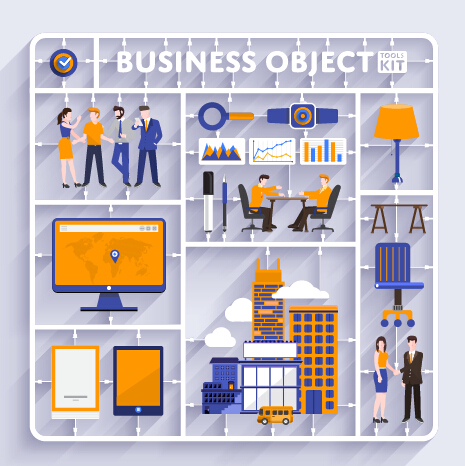 Business object flat vector design set 08 object flat business   