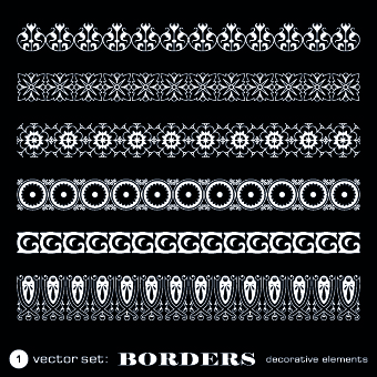 White lace borders design vector set 01 white lace border borders border   