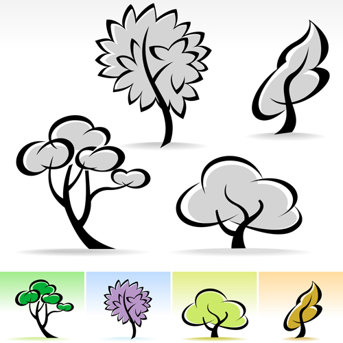 Drawing cute tree vector graphics 01 tree drawing cute   