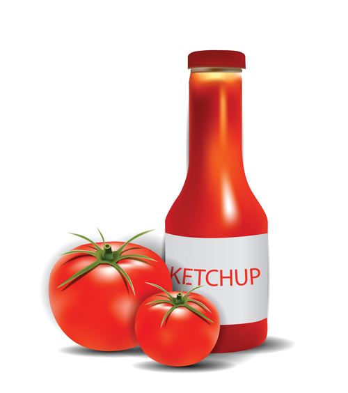 Tomato with Ketchup vector tomato ketchup   