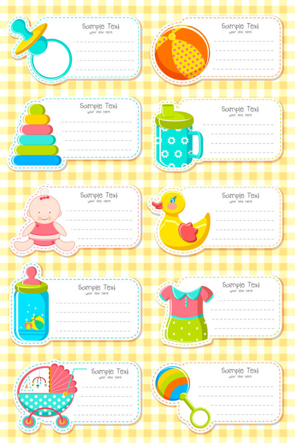 baby elements Message card vector message elements element baby   