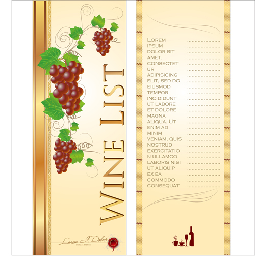 Wine menu list creative vector 03 wine menu design creative   