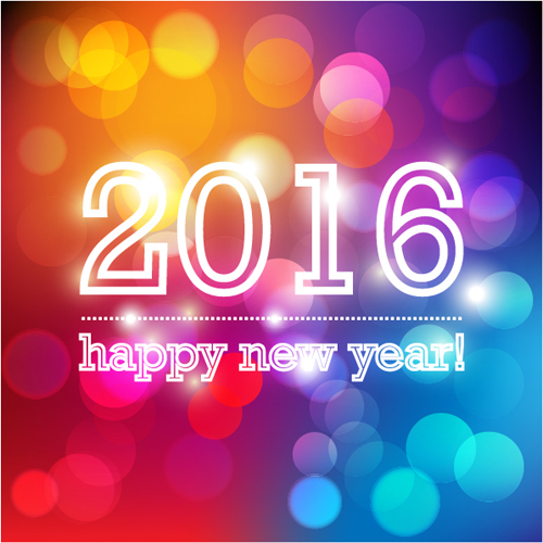 2016 New Year with Halation background vector year halation background   