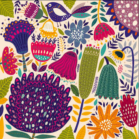 Cartoon spring tropical pattern background 04 tropical pattern background pattern cartoon background   