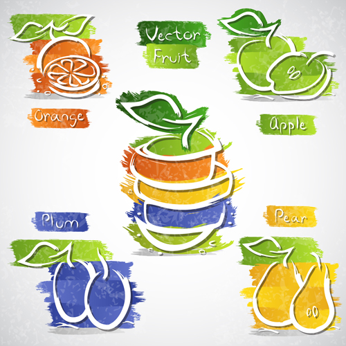 Fruits abstract design vector 04 fruits fruit abstract   
