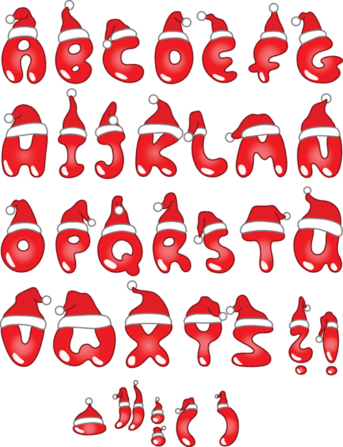 Elements of Creative Xmas Alphabet vector set 01 xmas elements element creative alphabet   