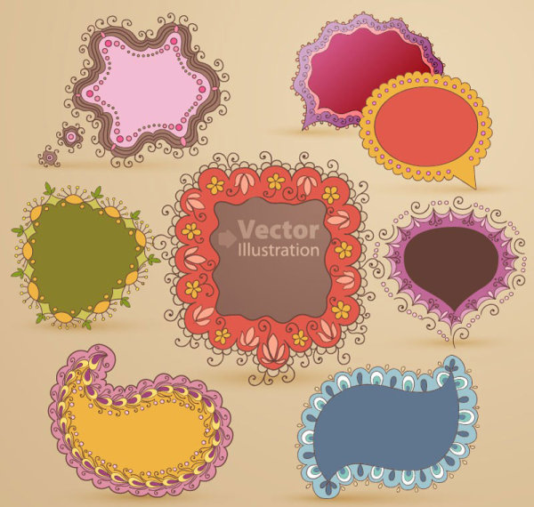 Set of cute Speech Bubbles vector 01 speech cute bubbles   