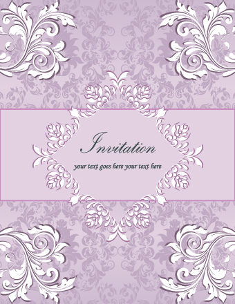 Floral retor Invitations background vector 01 invitation floral background vector background   