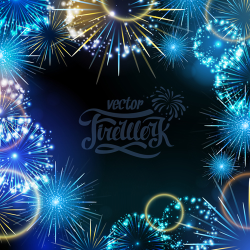 Holiday fireworks frame vector material 02 material holiday frame Fireworks   