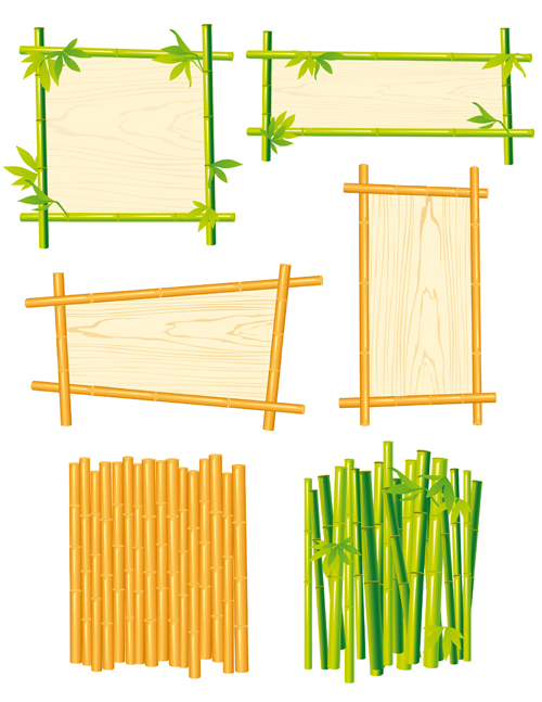 Set of Different of Bamboo Frame design vector 05 frame different bamboo   