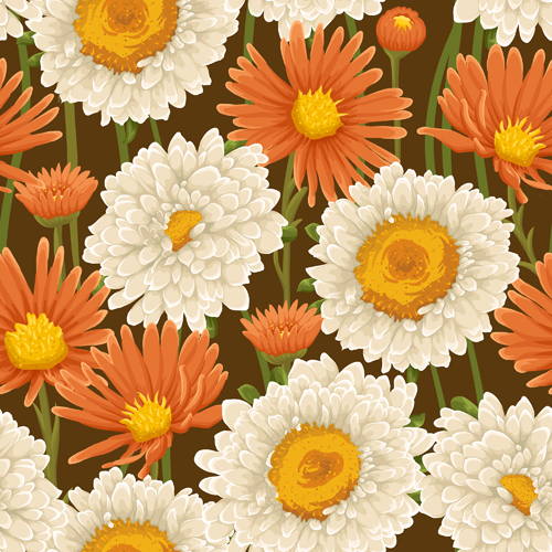 Beautiful flower seamless patterns retro vector set 07 seamless Retro font patterns flower beautiful   