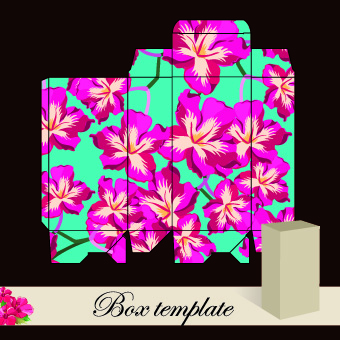 Floral Box template vector 02 template vector template floral box   