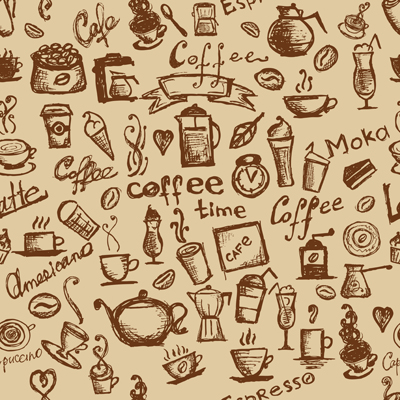 Different Coffee elements vector background set 05 elements element different coffee   