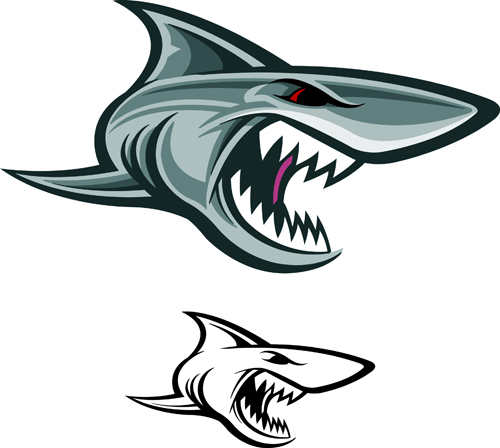 Vivid shark design vectors set 09 vivid shark   