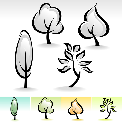 Drawing cute tree vector graphics 02 vector graphics tree drawing cute   