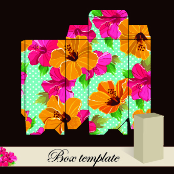 Floral Box template vector 01 template vector template box   