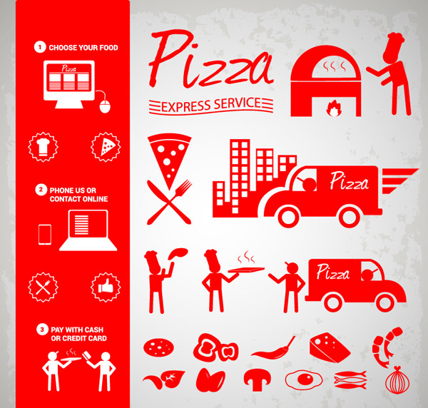 Creative pizza design elements vector pizza elements element creative   