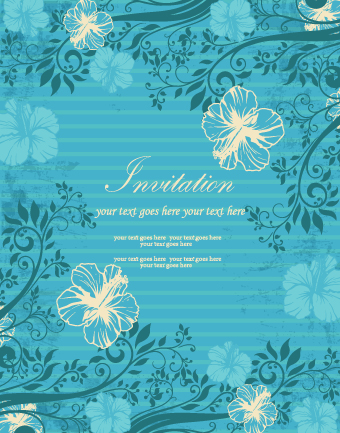 Floral retor Invitations background vector 02 invitation floral background vector background   