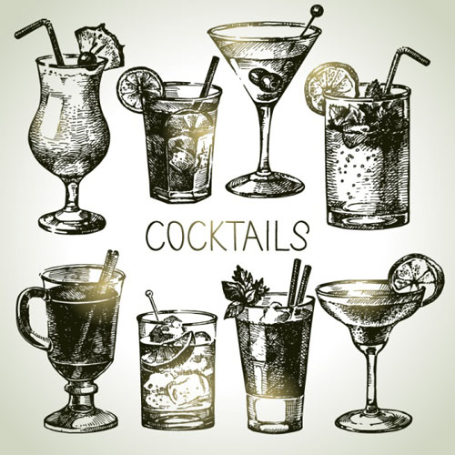 Hand drawn cocktail vector grphics hand drawn cocktail   