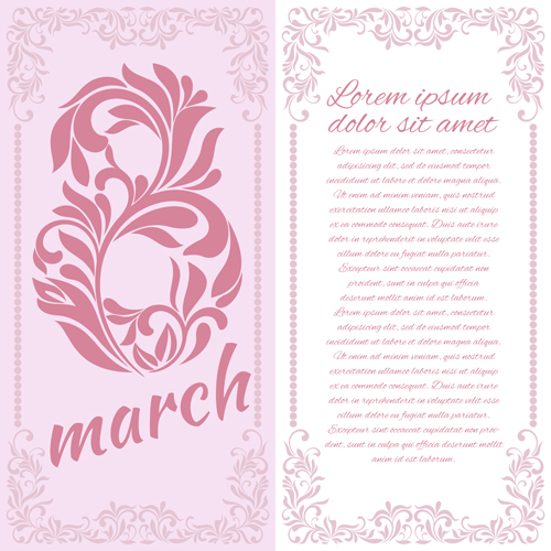 8 March womens day background set 01 vector womens day background 8 March   