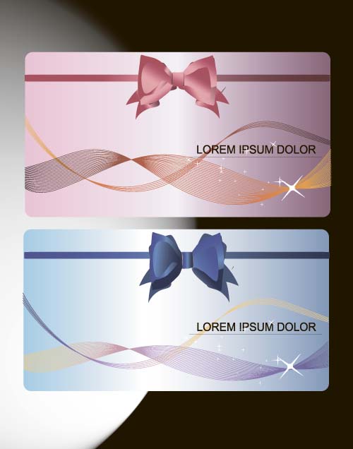 Bow gift card with abstract background vector 06 gift card bow background abstract   