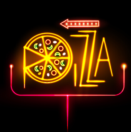 Pizza restaurants neon sign vector material 09 sign restaurant pizza neon   