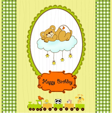 Vector Baby Happy Birthday backgrounds 02 happy birthday happy baby   