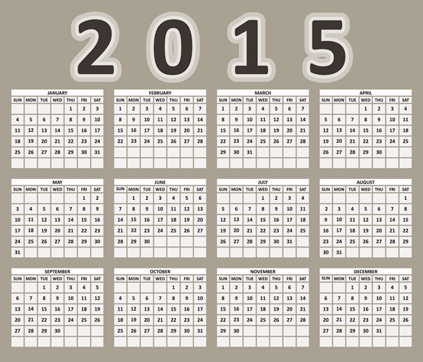 2015 grid calendar creative design vector 01 grid creative calendar 2015   
