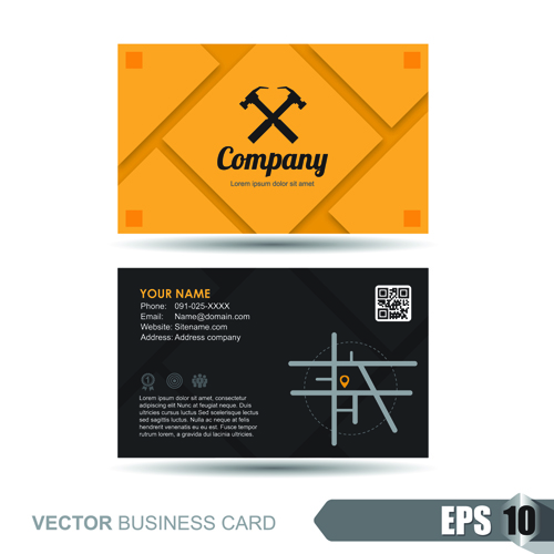 Vector business card company design template 01 template company business card business   