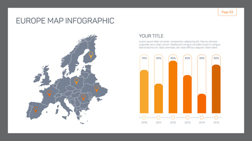 Map with infographic business templates vector 01 templates map infographic business   
