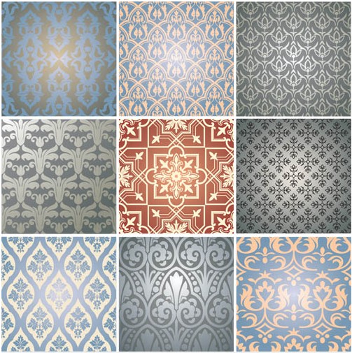 Retro Patterns vector set Retro font patterns   