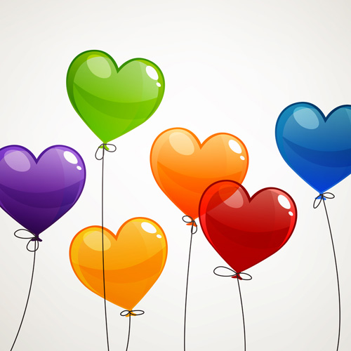 Color Heart balloons vector 01 heart balloons balloon   