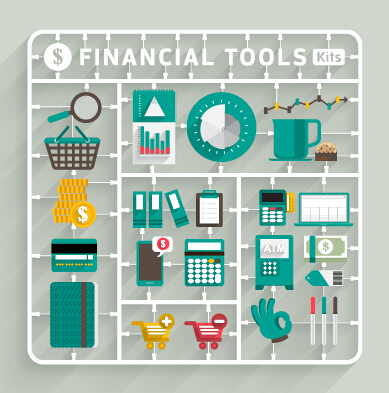 Business object flat vector design set 03 object flat business   