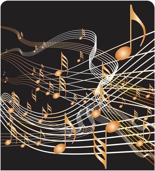 Backgrounds with music notes art vector set notes music art   