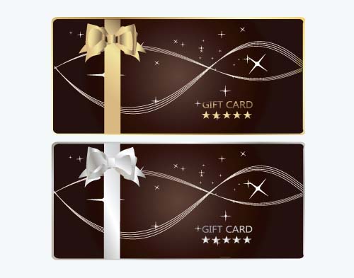 Bow gift card with abstract background vector 02 gift card bow background abstract   