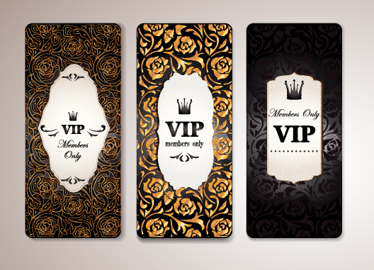 luxurious Vip cards flower vector 02 luxurious flower cards card   