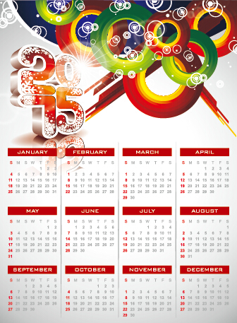 Calendar 2015 modern style vector set 10 modern calendar 2015   